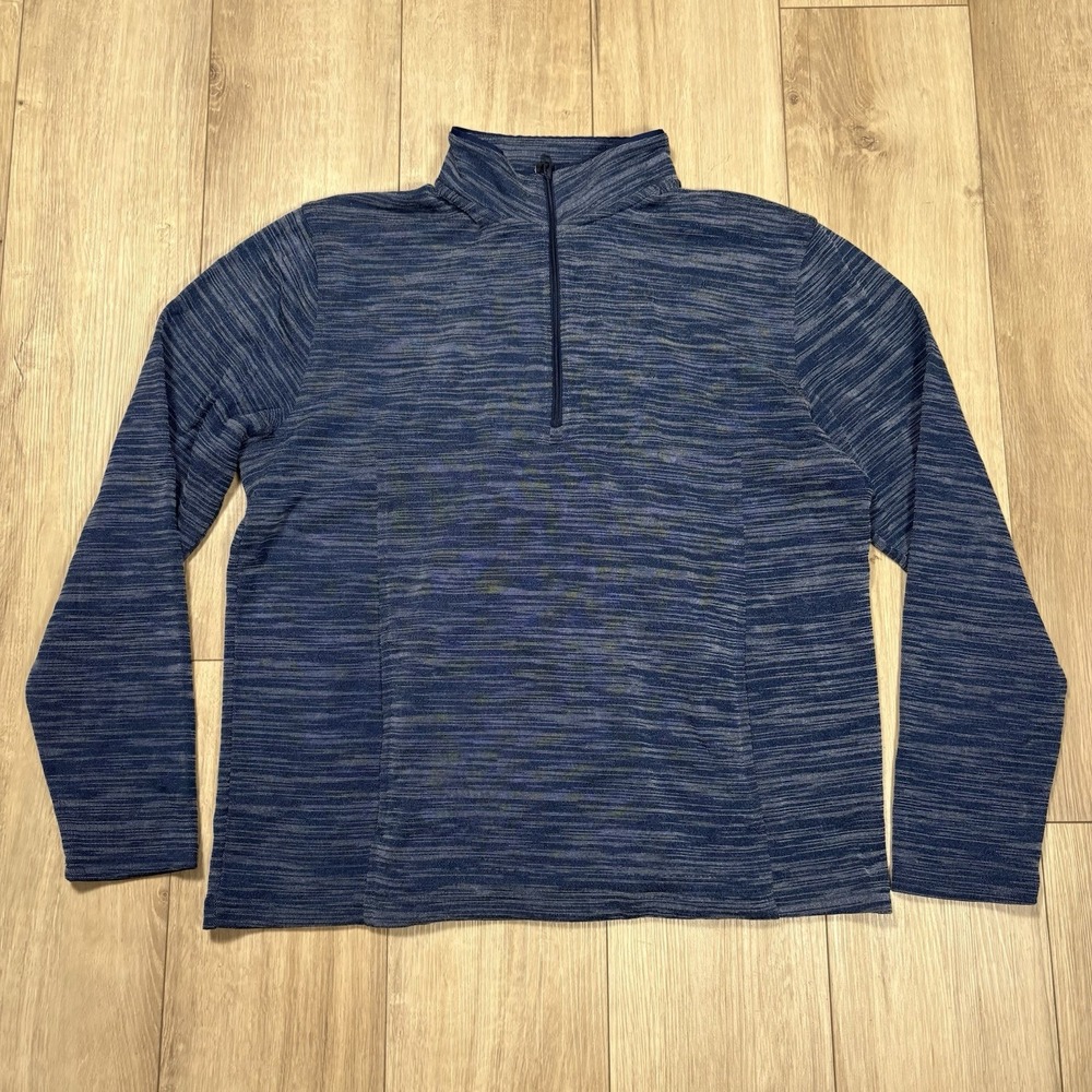 Under Armour Mens 1/4 Zip Performance Pullover Large Heather Blue Fleece Golf‎